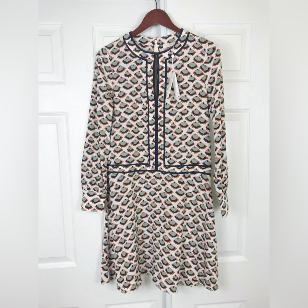NWT $448 Tory Burch Nicoletta Silk Dress Ivory Sz 4